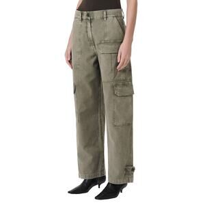 Agolde 'Brynn' Green Cotton Cargo Pants Size 24